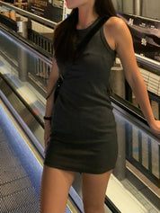 【歐美風連身短裙】Basic Solid Tank Mini Dress