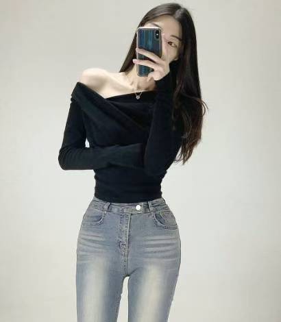 【$99系列｜ Office必入款～】Basic Solid Single Shoulder Long Sleeve Top
