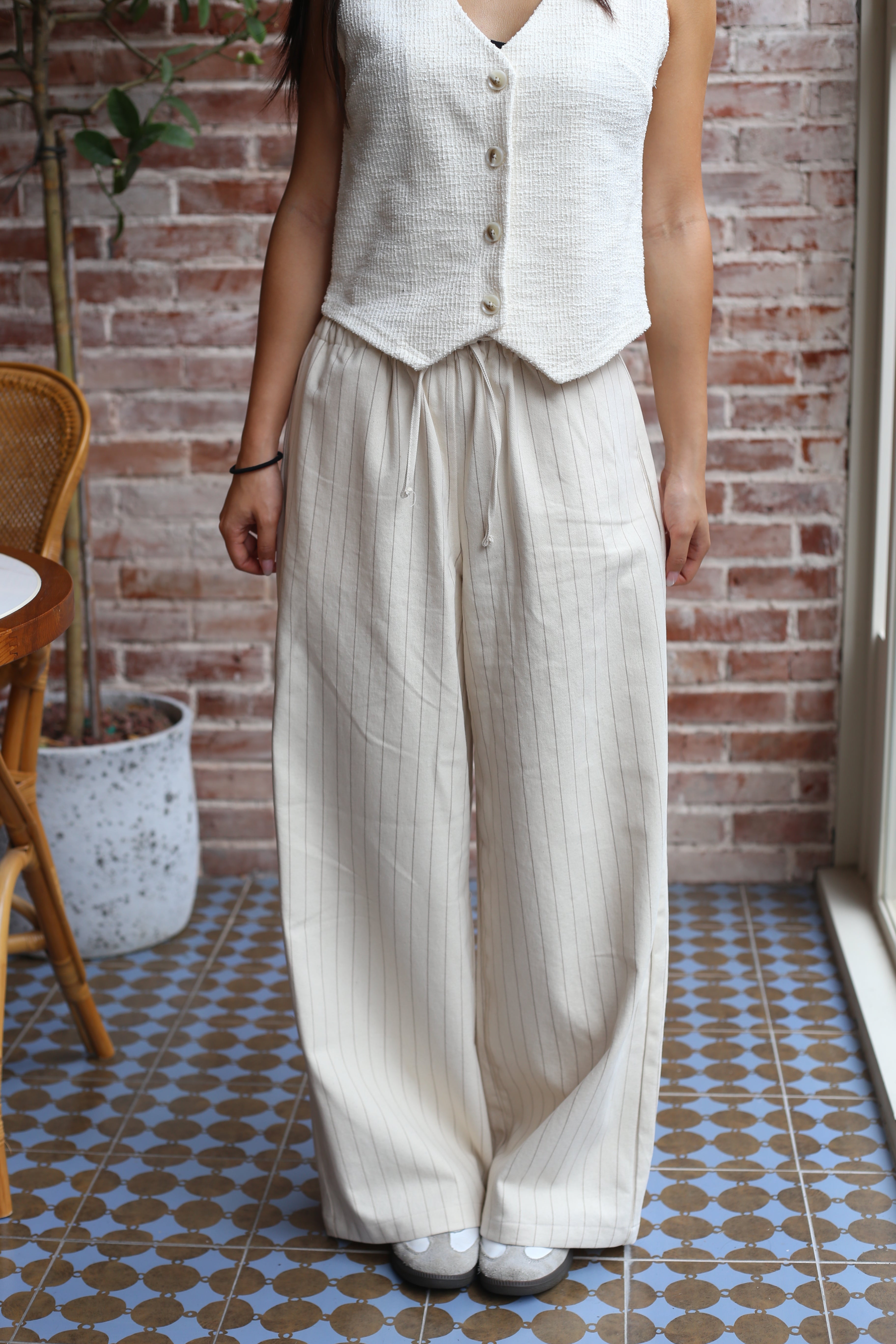 【顯腳長！知性直腳細條紋長褲】Striped Cozy Pants
