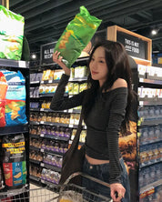 【衣櫃必備系列✨】Basic Striped Single Shoulder Top