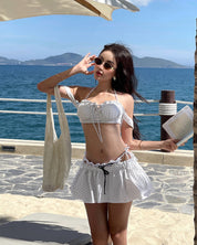 2-piece Dot Drawstring Bikini(with pads)