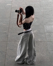 Bichan Strapless Polka dot Top