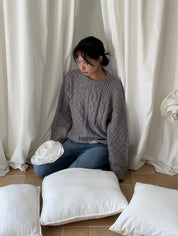 【冬日慵懶感麻花毛衣❄️】Round Neck Loose Fit Cardigan