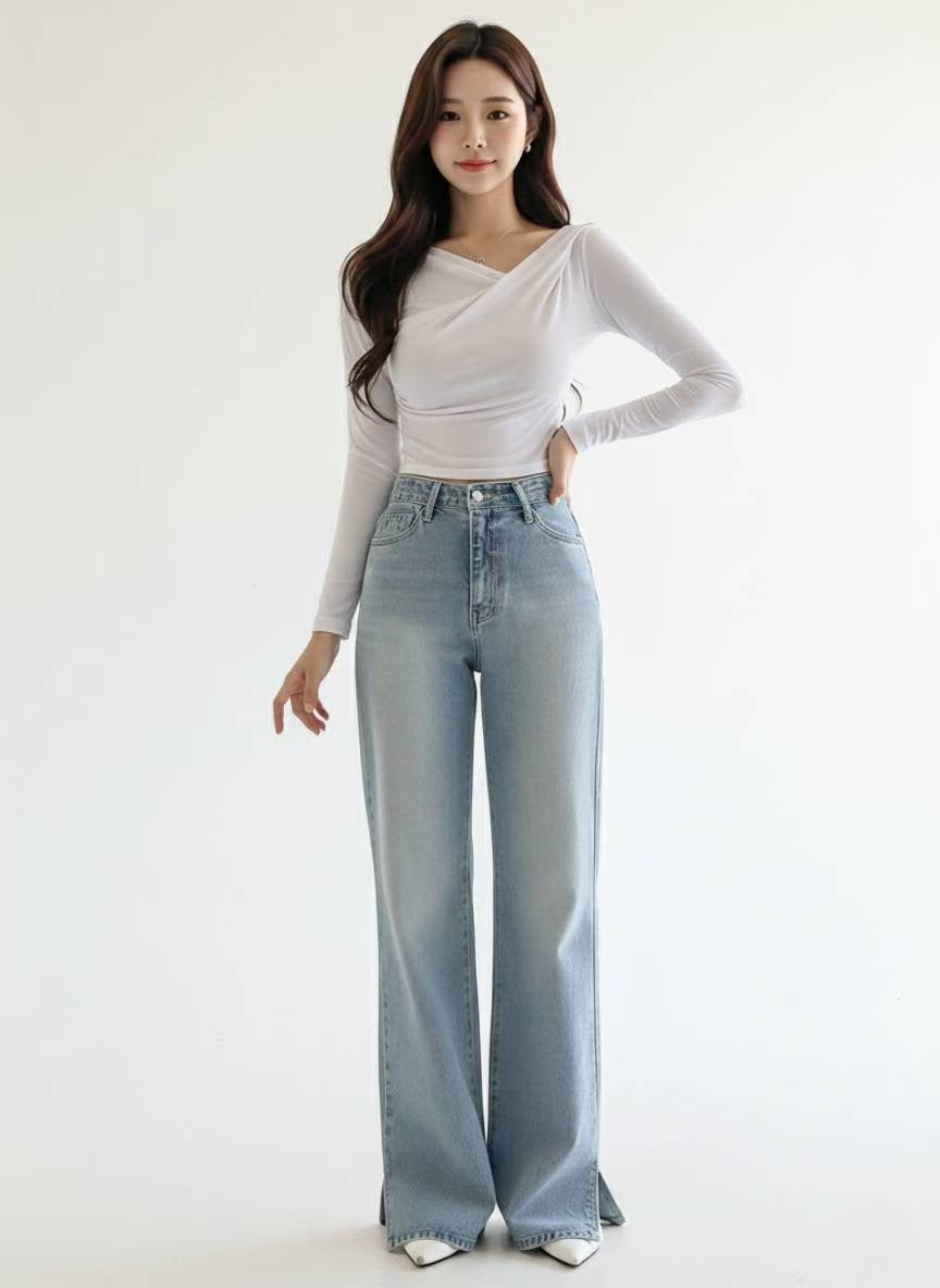 【$99系列｜ Office必入款～】Basic Solid Single Shoulder Long Sleeve Top