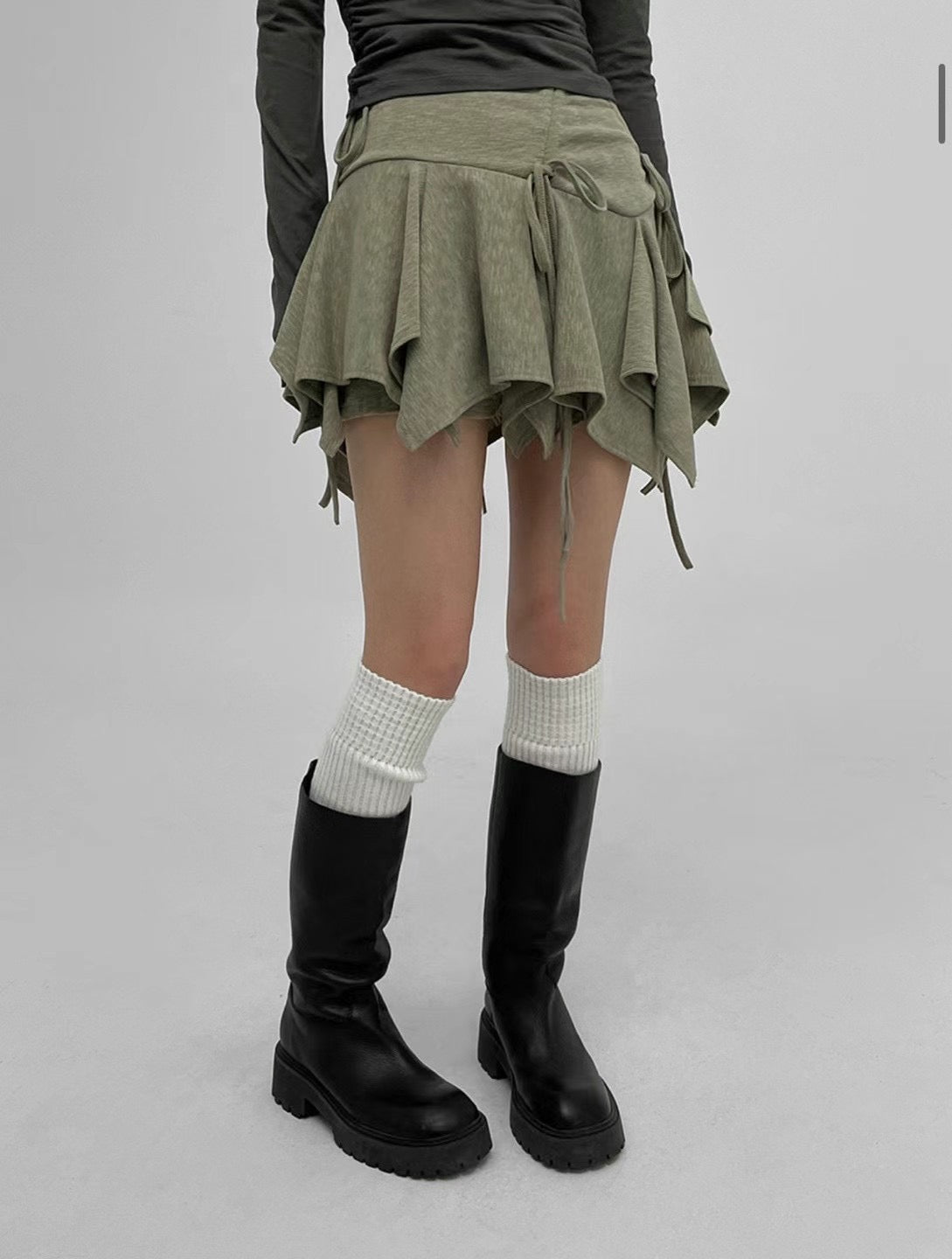 Irregular Tied Short Skirt