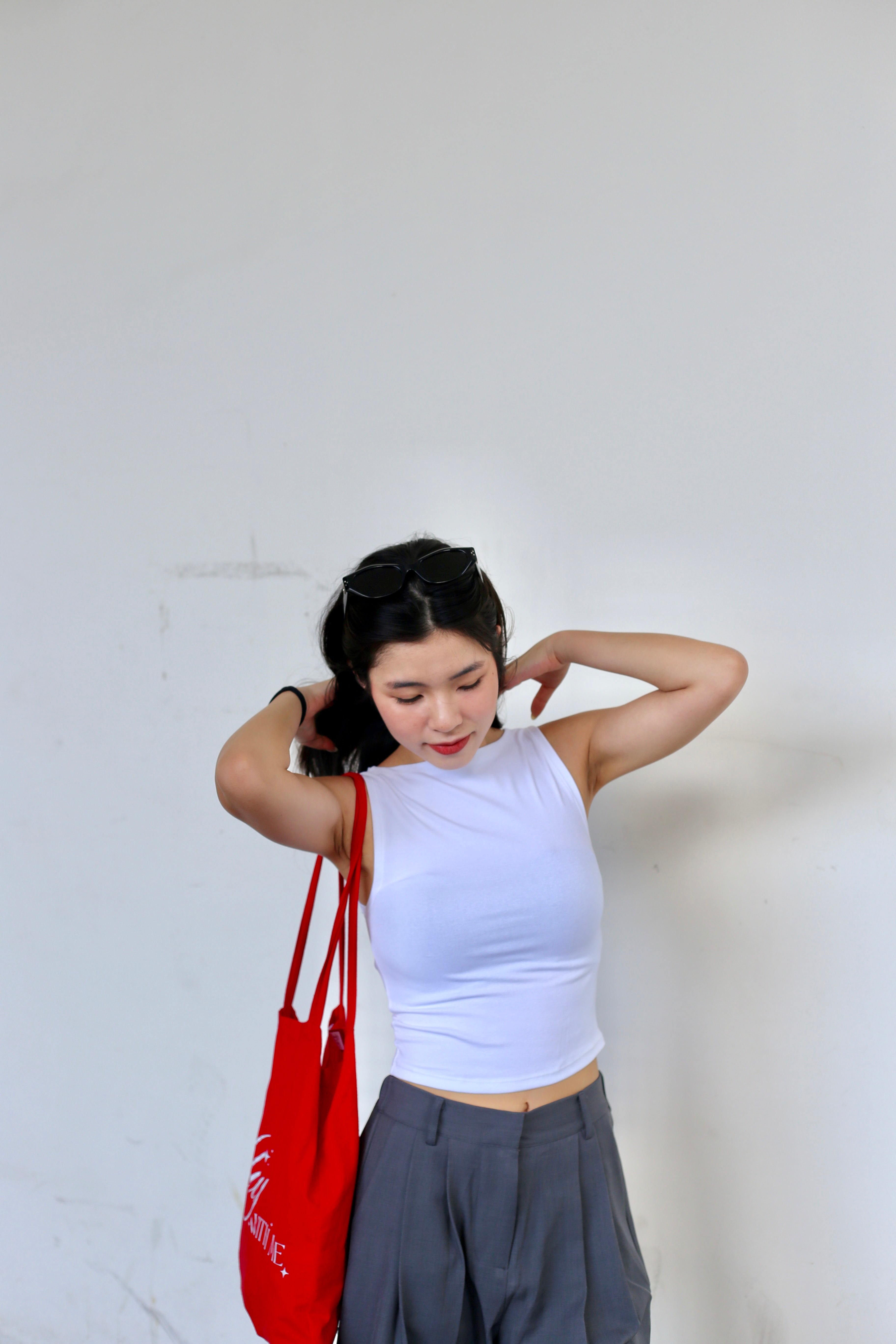 #T240【店主自留款! 10/10入膊背心】Basic Solid Boat Neck Tank Top