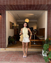 Lemon Soufflé Peplum Top