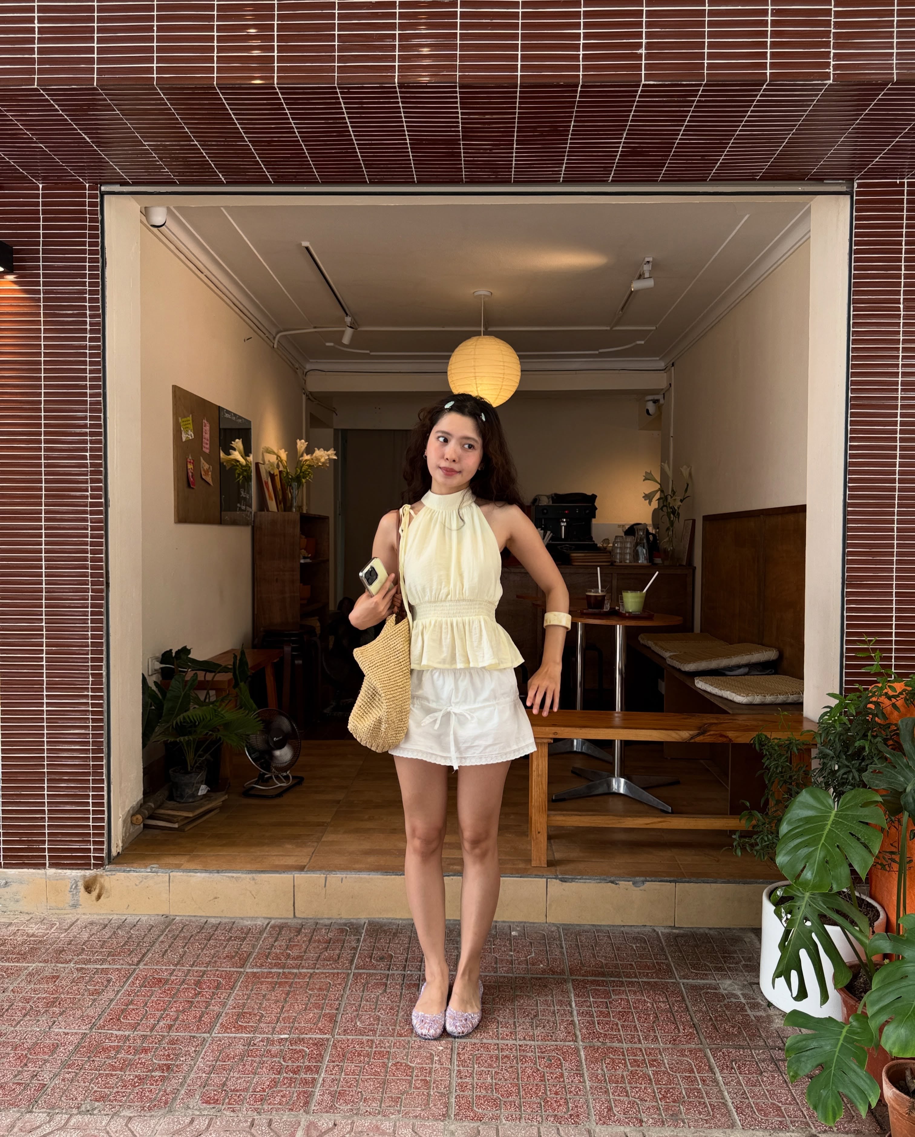 Lemon Soufflé Peplum Top