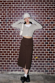 Mavis Solid Brown Skirt