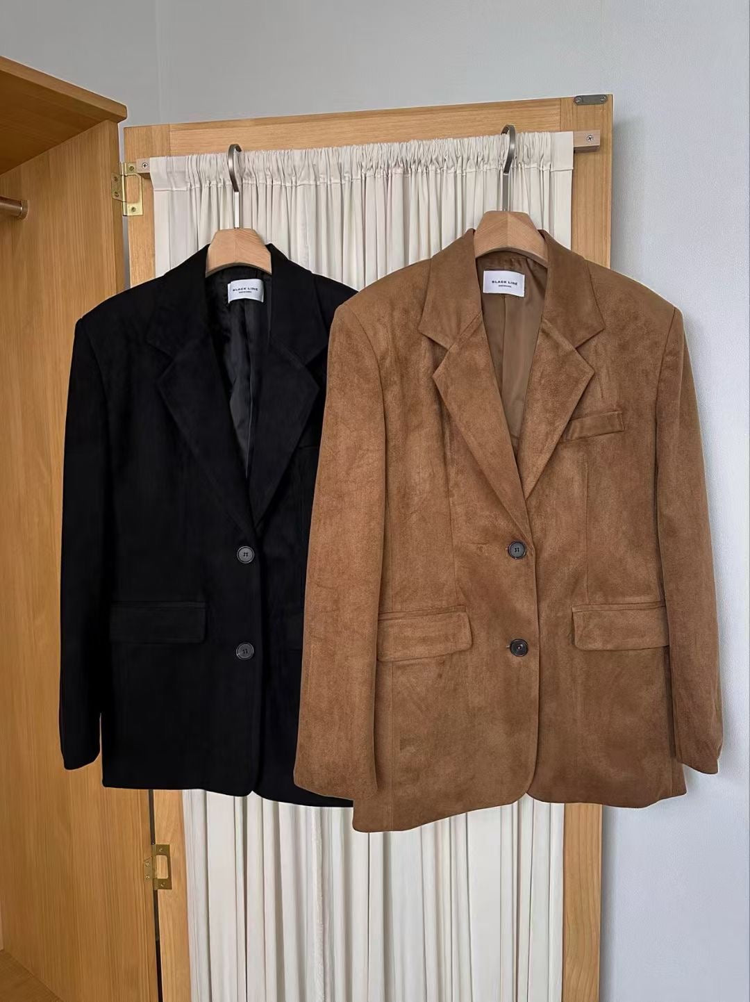 【麂皮西裝套裝｜可分開入手】Solid Suede Pocket Blazer Set