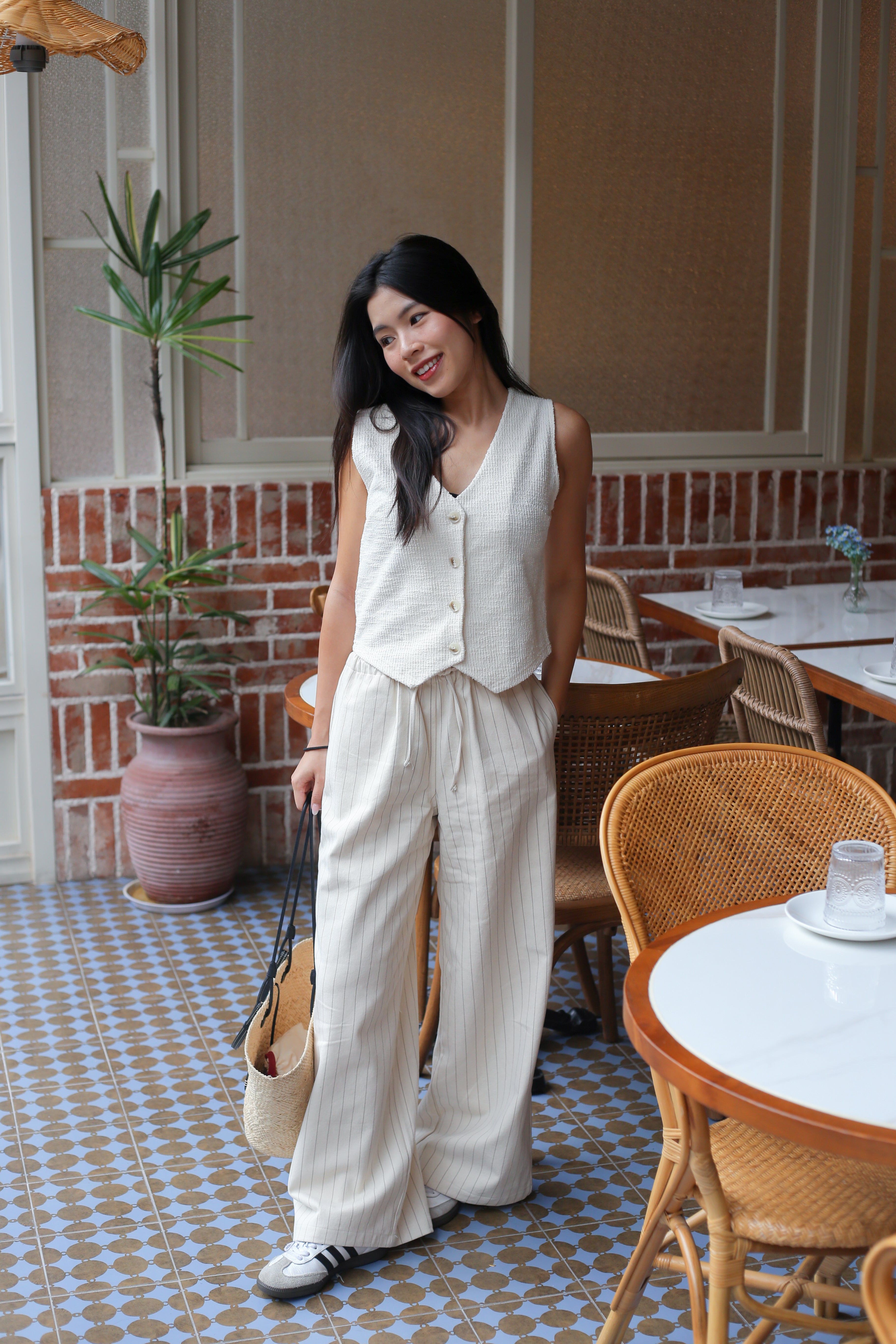 【顯腳長！知性直腳細條紋長褲】Striped Cozy Pants