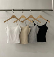 【✔️PAD｜小露背設計】Basic Solid Backless Padded  top