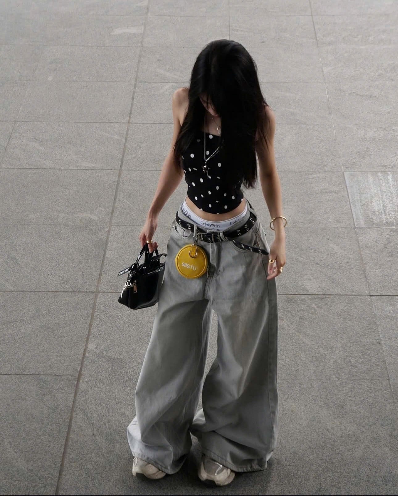 Bichan Strapless Polka dot Top