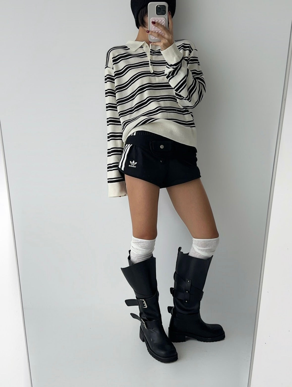 【🇰🇷韓國連線】Loose Fit Striped Collar T Shirt