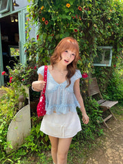 Cloudy Sheer Polka Dot Blouse