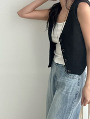 【Old Money知性感背心】Old Money Button Front Vest