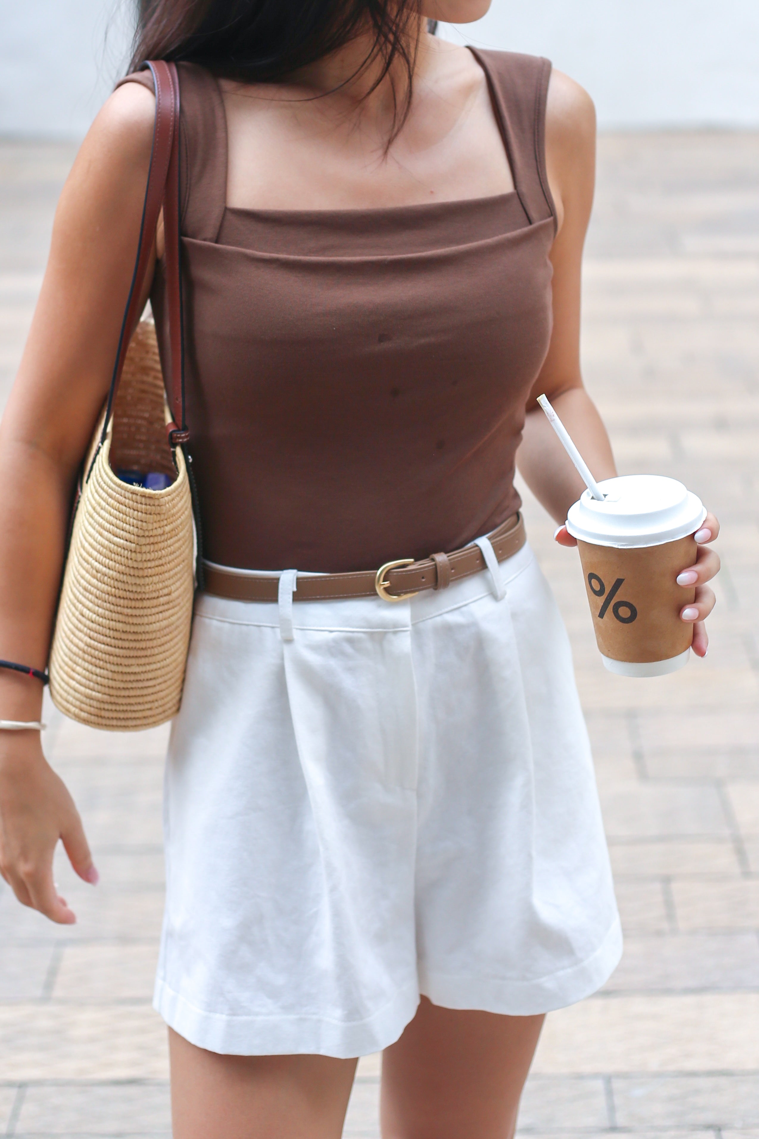 【✔️PAD｜方領皺褶設計】Ruched Bust Squared Neck Padded Bra Top