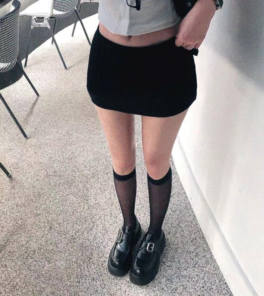 【美式復古低腰裙褲】Basic Solid Low Waist Skort