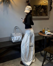 Outerity striped wide leg pants
