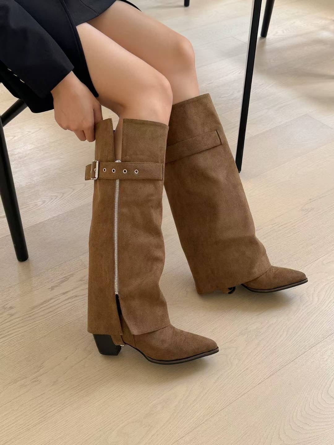 【鞋套可拆除！】 2 Way 4cm Belt Boots