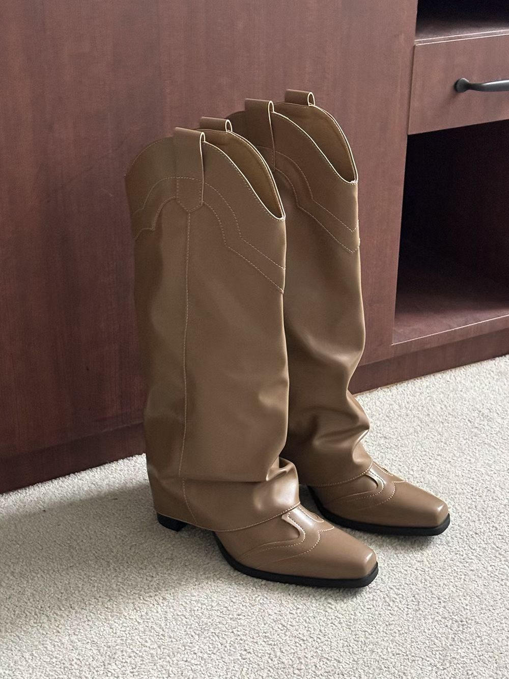 【2025大熱！】 Leather Western Boots