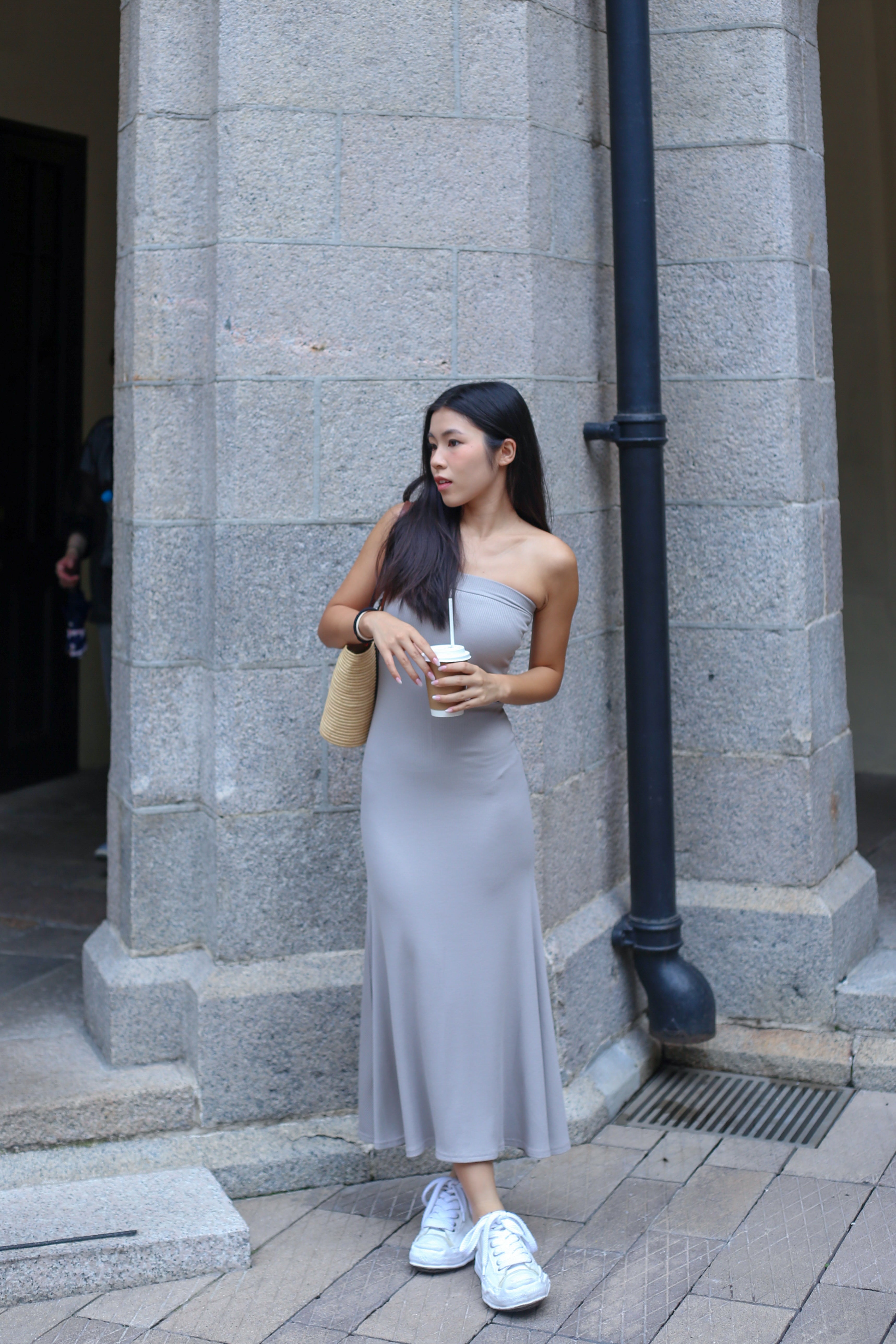 【✔️PAD｜魚尾裙設計】Basic Solid Padded Tube Mermaid Dress