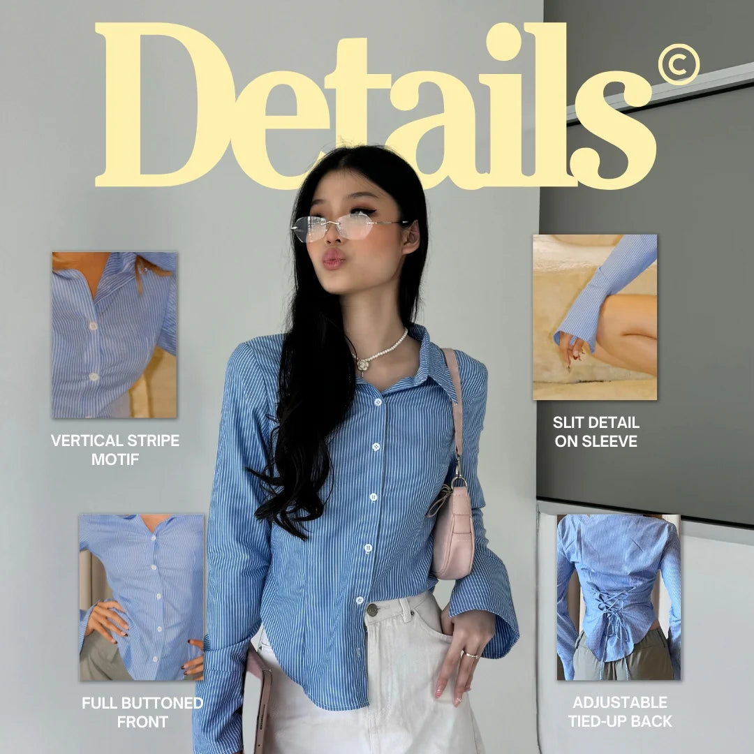 【後綁帶恤衫｜6色入】Miss Manager Fitted Shirt