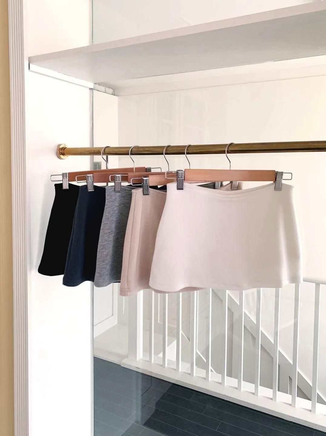 【美式復古低腰裙褲】Basic Solid Low Waist Skort