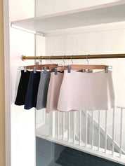 【美式復古低腰裙褲】Basic Solid Low Waist Skort