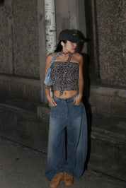 【人氣鉚釘彎刀牛仔褲】Viral Rivet Barrel Jeans