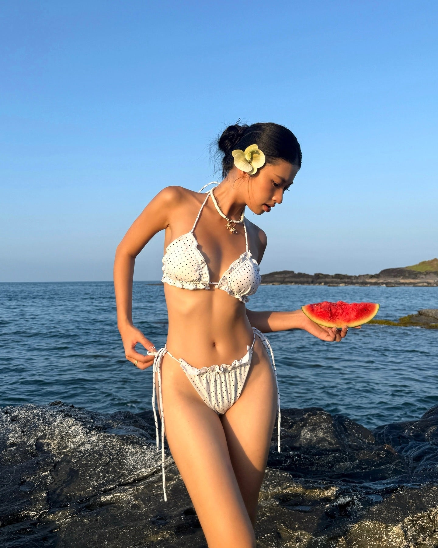 2-piece Ruffled Dotty Bikini(with pads)