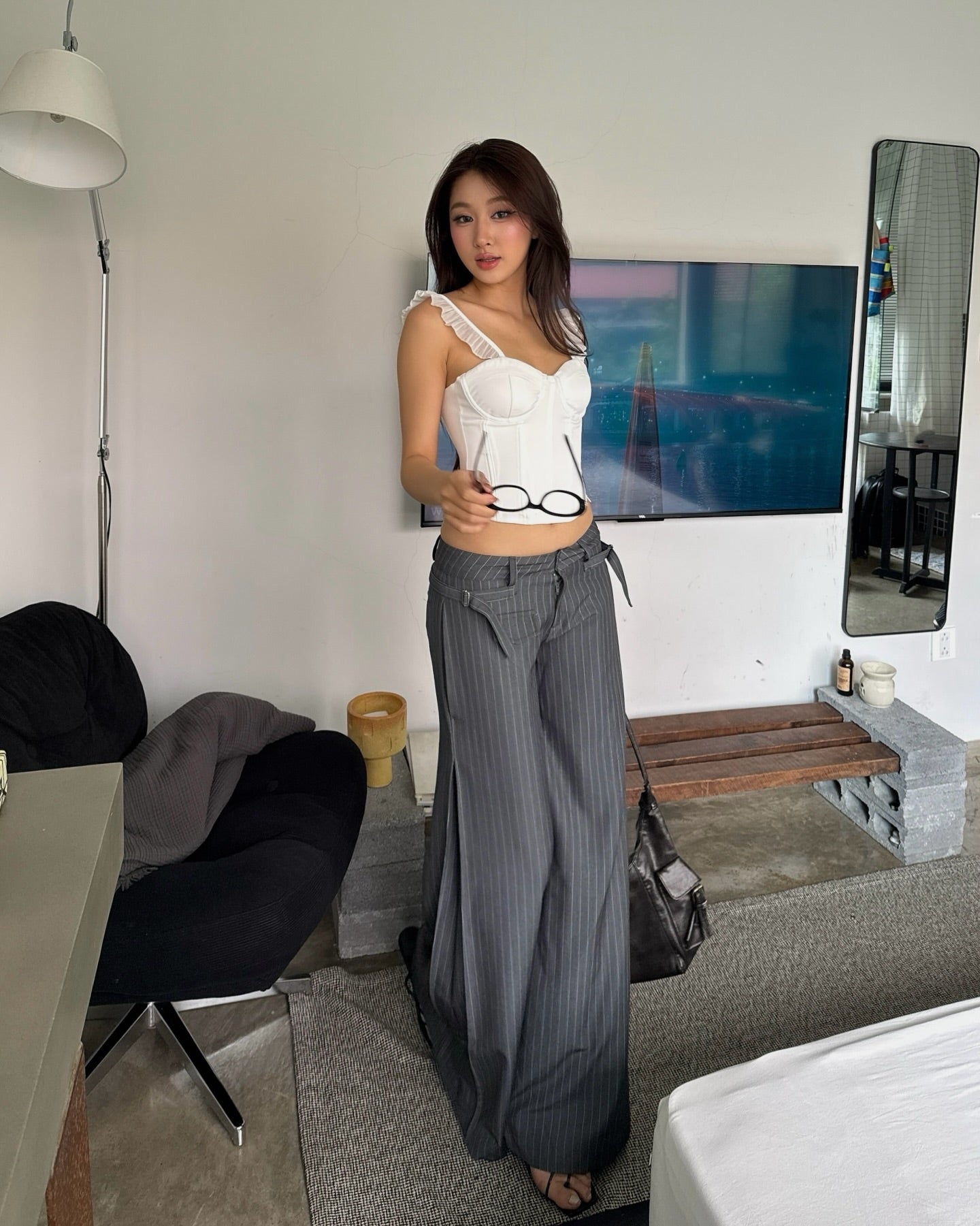 JIRA low-rise wide leg pants