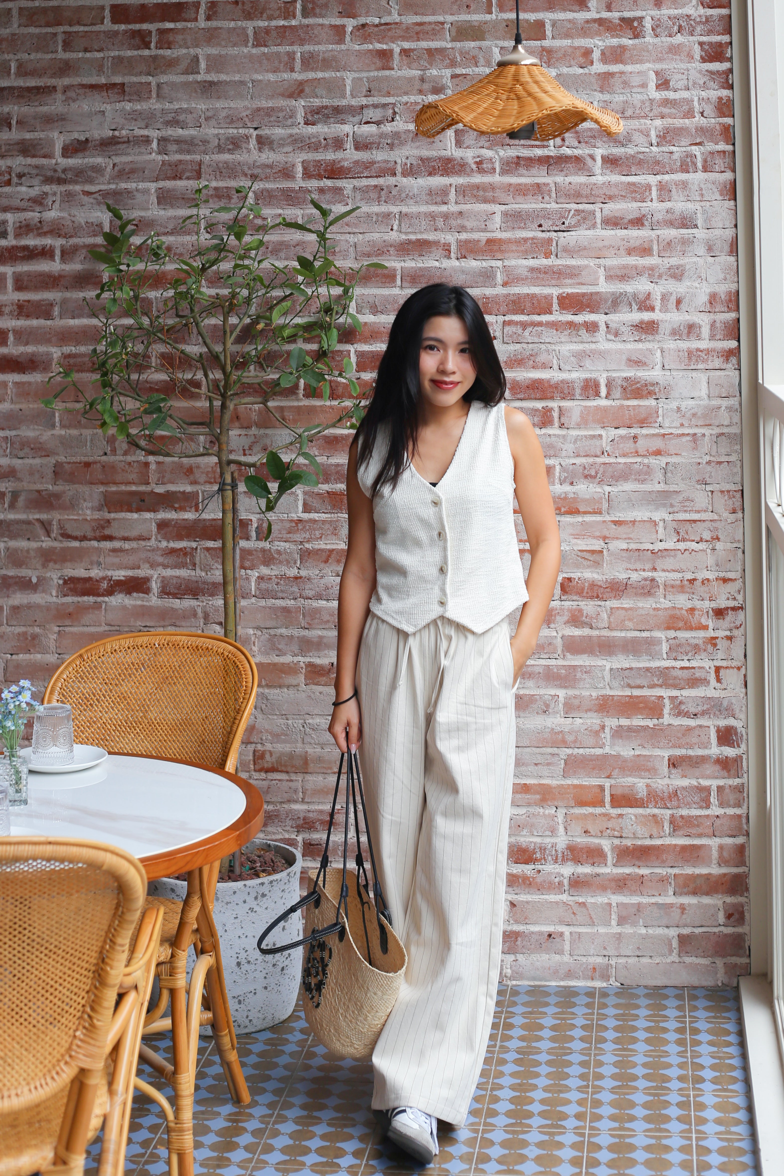 【顯腳長！知性直腳細條紋長褲】Striped Cozy Pants