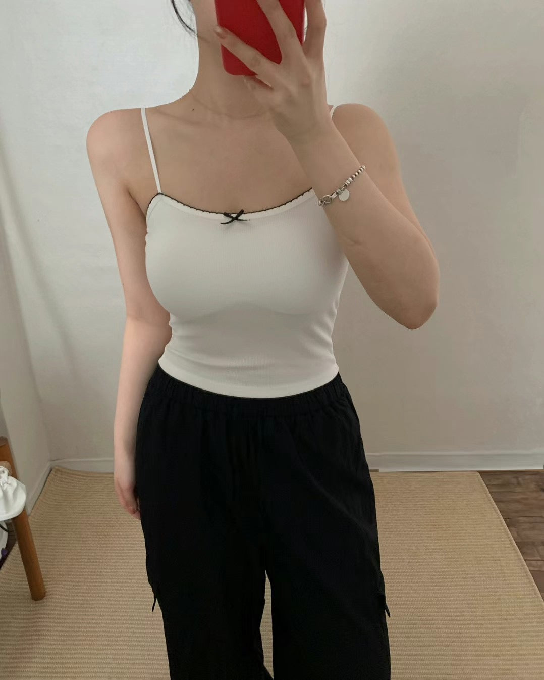【✔️PAD｜小蝴蝶結設計】Lil Ribbon Solid Padded Bra Top