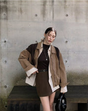 【美拉徳麂皮外套】Millard Solid Crop Jacket