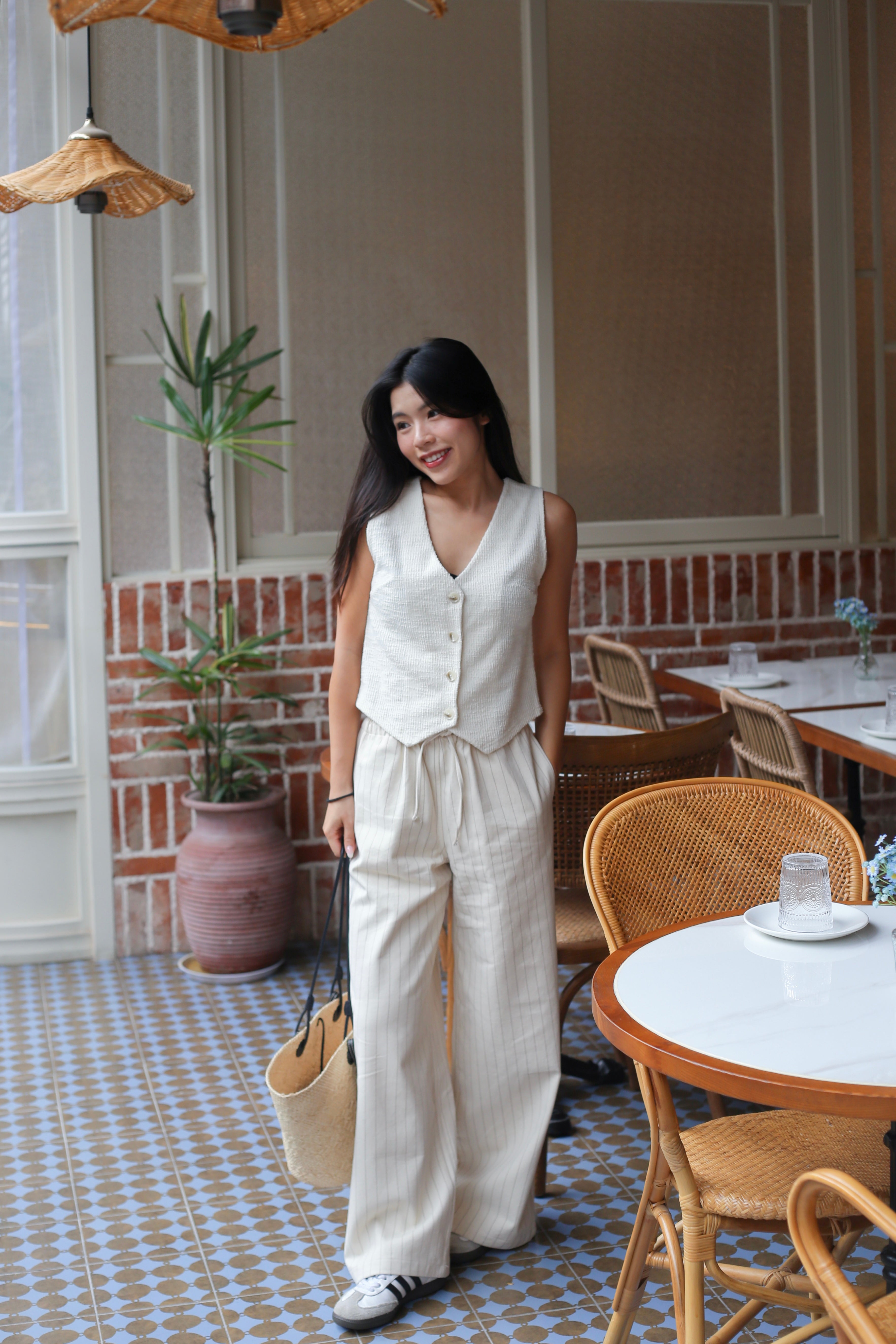 【顯腳長！知性直腳細條紋長褲】Striped Cozy Pants