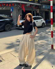 Outerity striped wide leg pants