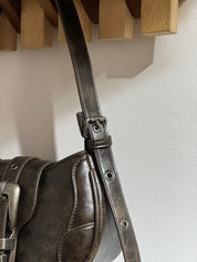 Vintage Washed Buckle Shoulder Bag