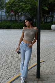 【小個子喇叭褲】Petit Light Blue Flare Jeans