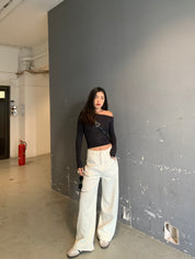 【梨型身材衣櫃必備！】10/10 Wide Leg White Jeans