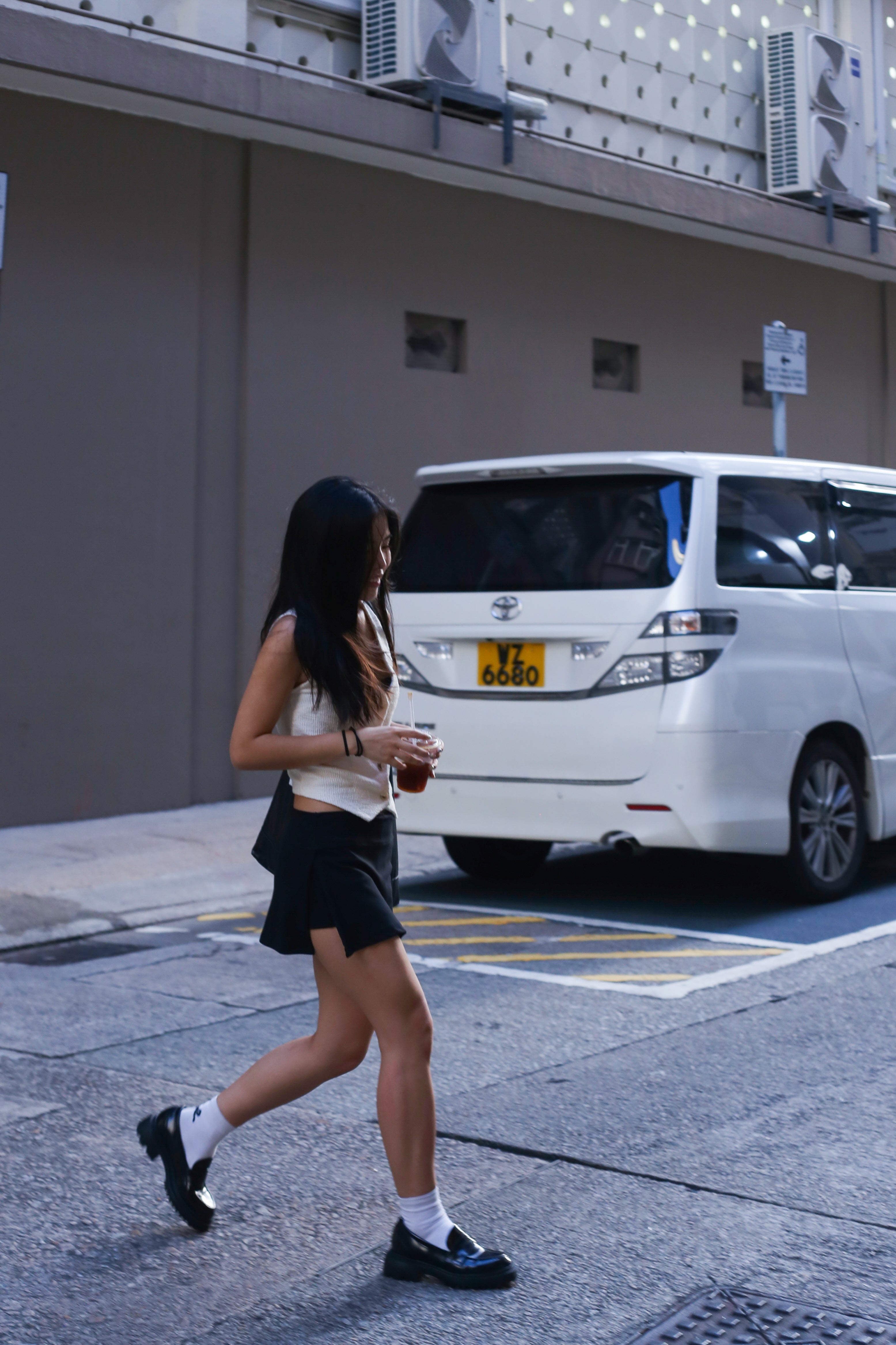【美式復古低腰裙褲】Basic Solid Low Waist Skort