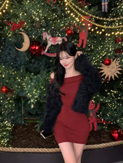 【節日感Party Dress🎊】2 Way Off Shoulder Dress