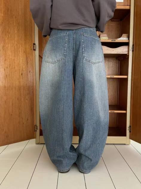 【人氣鉚釘彎刀牛仔褲】Viral Rivet Barrel Jeans