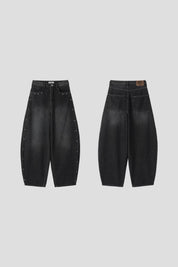 【大熱彎刀褲❤️‍🔥】Dark Denim Rivet Barrel Jeans