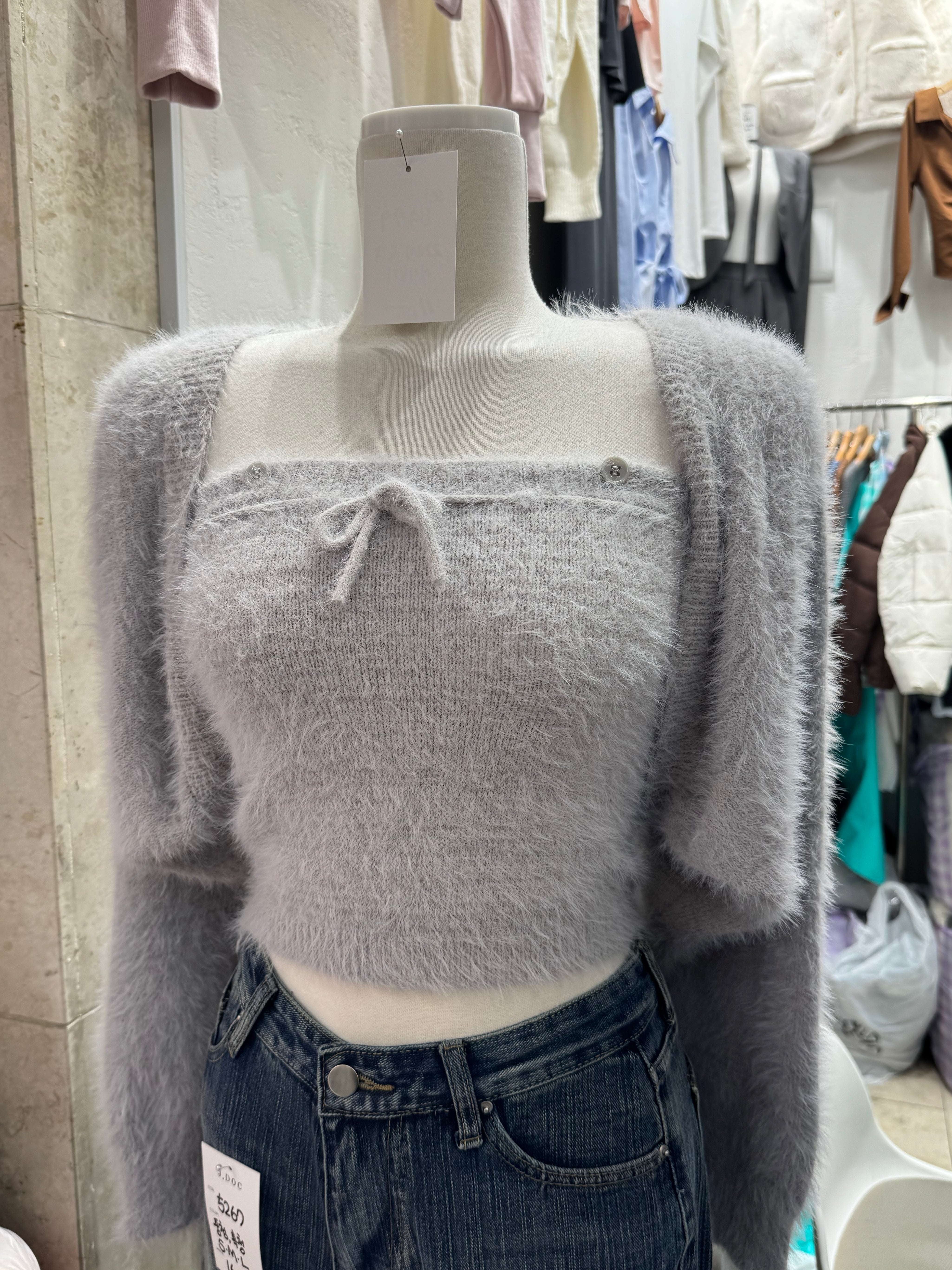 【🇰🇷韓國連線】軟淋淋毛毛Tube Top with Shrugs Set