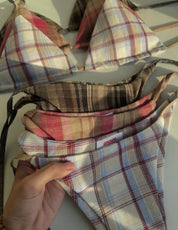 2-piece small checkered Bikini(with breast pads)