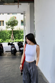 #T240【店主自留款! 10/10入膊背心】Basic Solid Boat Neck Tank Top