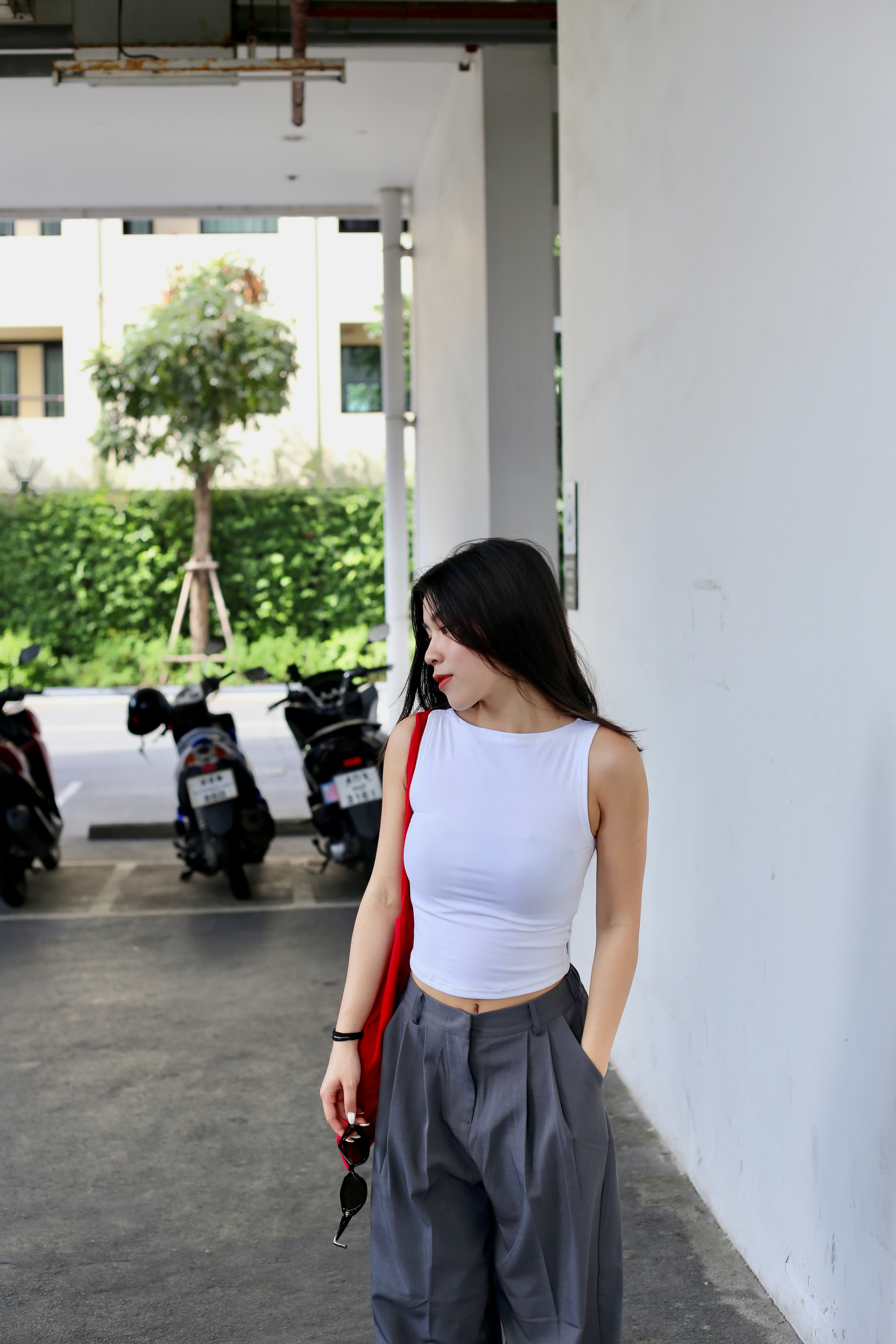 #T240【店主自留款! 10/10入膊背心】Basic Solid Boat Neck Tank Top