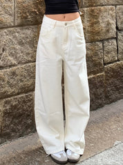 【梨型身材衣櫃必備！】10/10 Wide Leg White Jeans