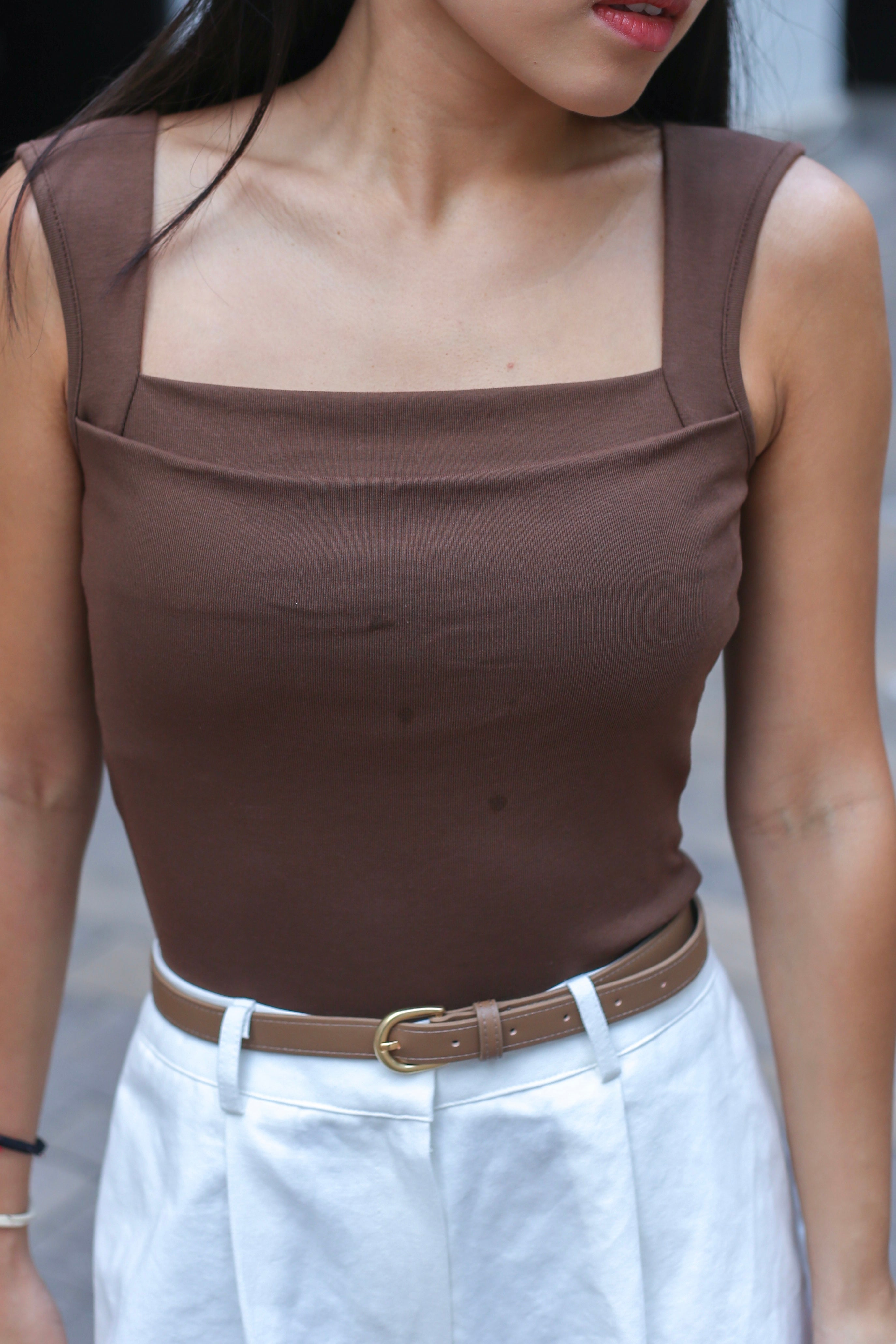 【✔️PAD｜方領皺褶設計】Ruched Bust Squared Neck Padded Bra Top